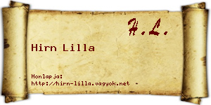 Hirn Lilla névjegykártya